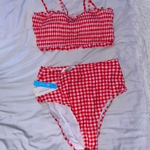 red and white bikini brand new